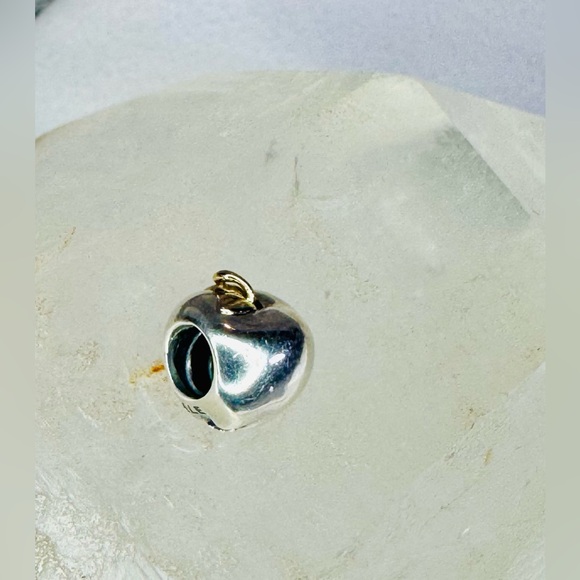 Authentic Retired Pandora Apple of My Eye Two Tone 14k & S925 Ale Charm - Picture 14 of 14